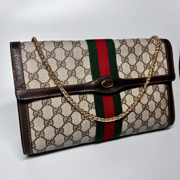 Gucci Ophidia Sherry Line Supreme GG Monogram Clutch Crossbody Bag - Picture 12 of 14